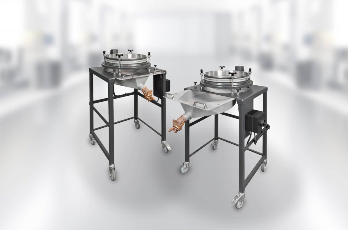 Control screening machine PERFLUX 501 with hopper trough for paint screening