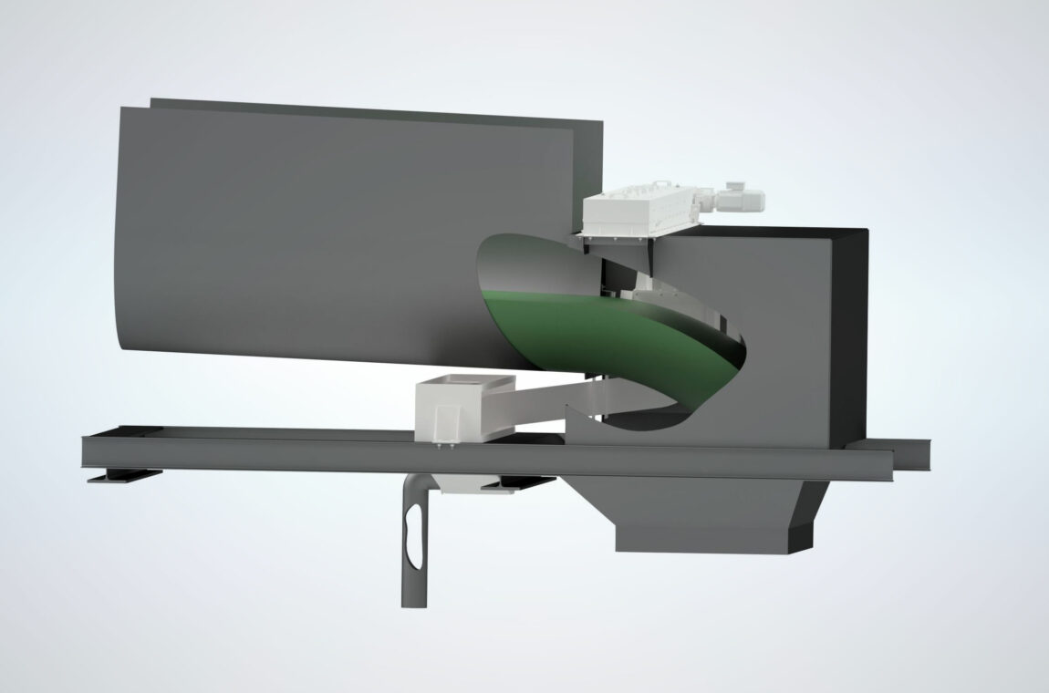 Functional principle Spoon sampler for turbidity, cropped view for visualizing the product flow