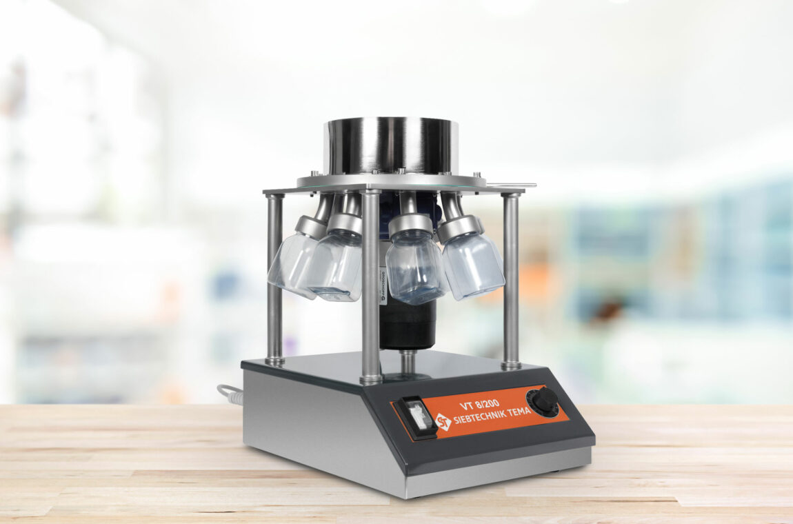 Distributor 8/200 for the representative dividing of dry and free-flowing bulk materials - the machine has 8 collecting containers
