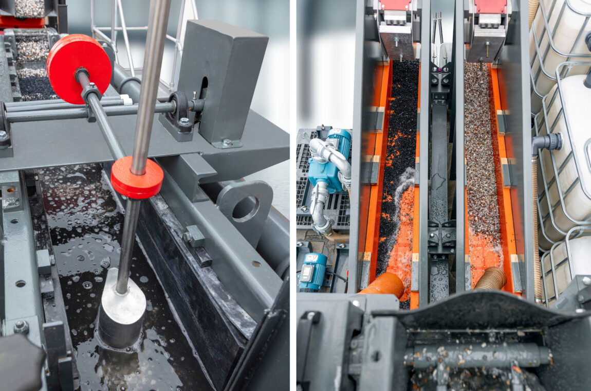 Semi-mobile pulsator jig - close-ups